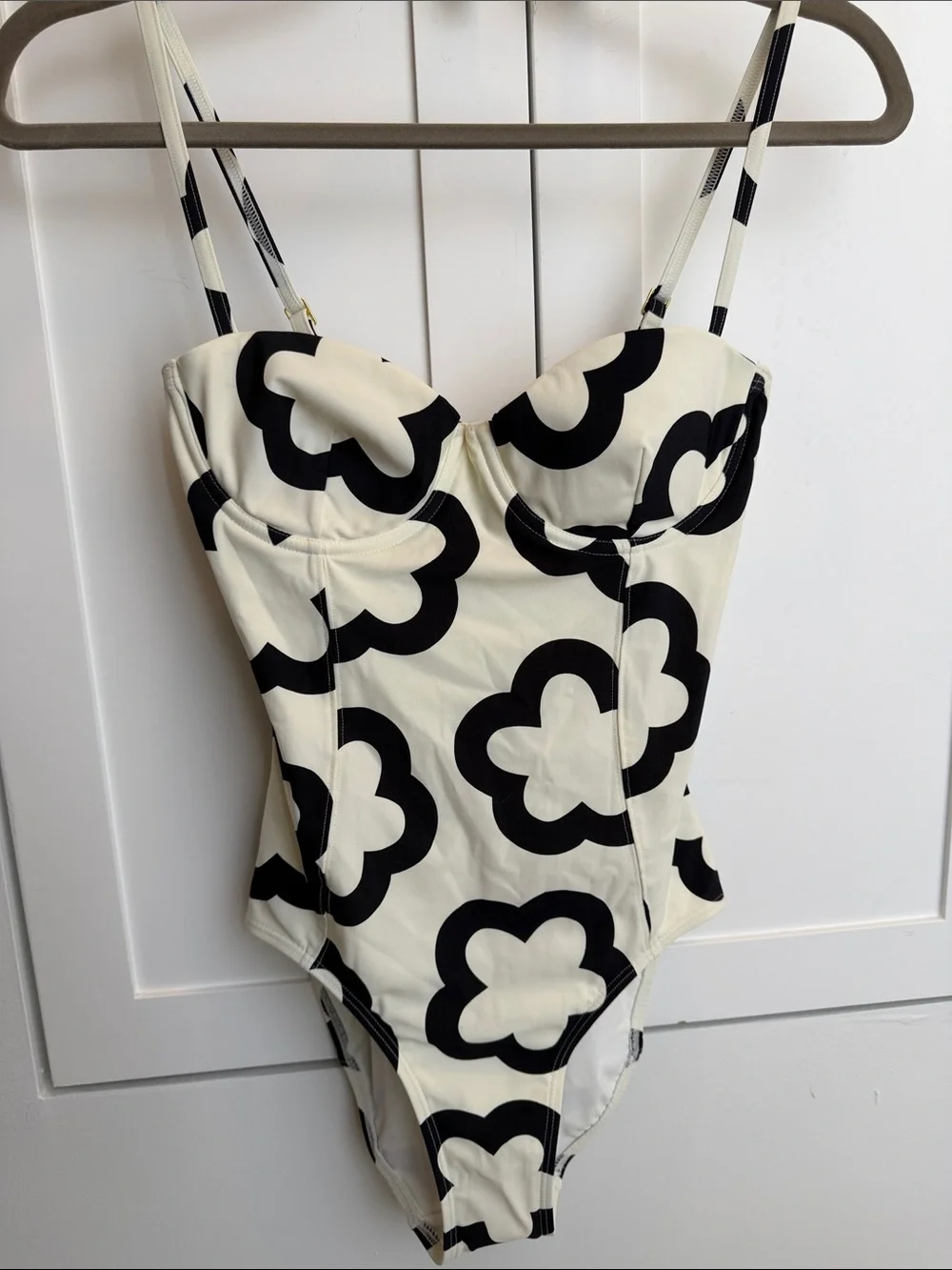 Tory Burch Black & White Floral-Print One-Piece Swimsuit